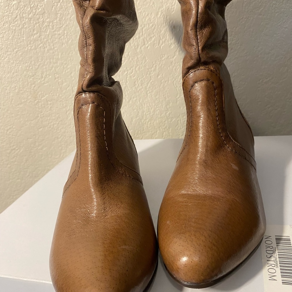 Steve Madden Brown Slouchy Leather Boots size 5.5 - Picture 3 of 6